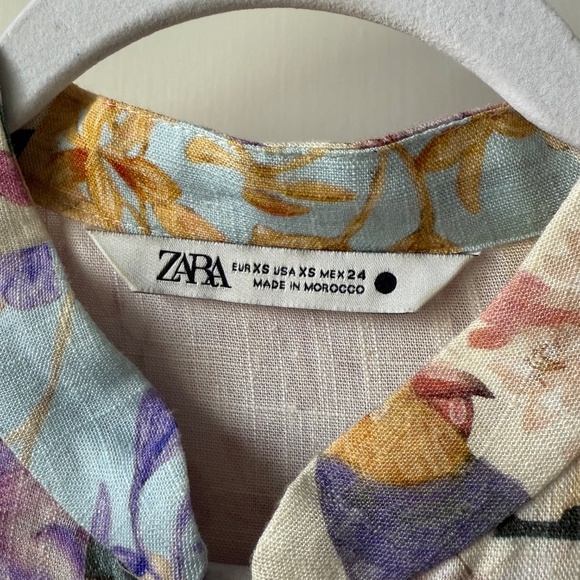 ZARA Pastel Floral Mini Dress - Picture 4 of 4